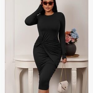 Elegant Black Long Sleeve Dress